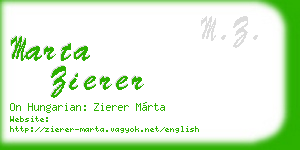 marta zierer business card